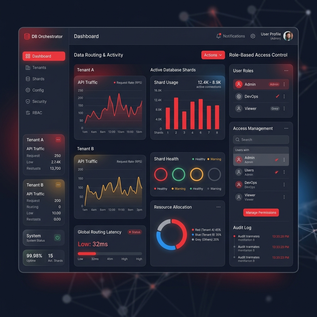 SaaS Database Architecture UI
